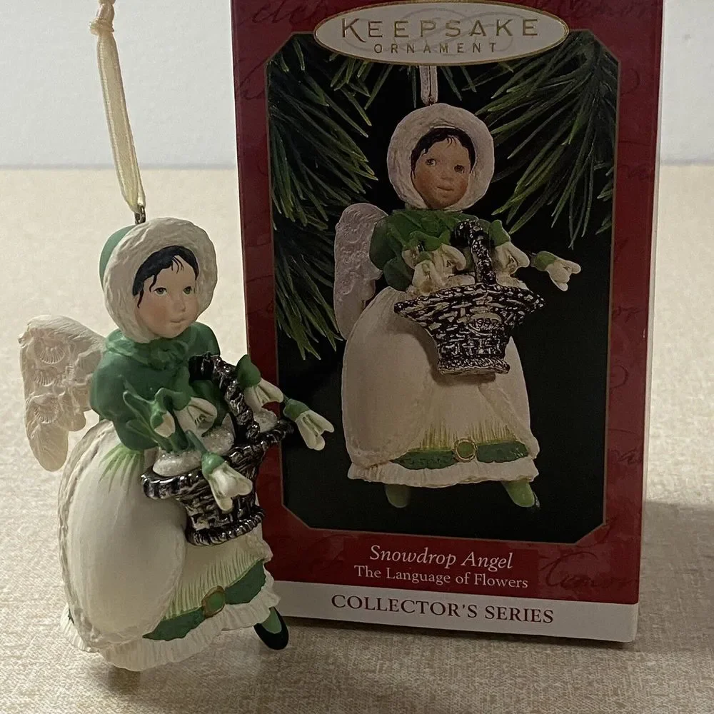 Hallmark Keepsake Ornament Snowdrop Angel Holding Basket The Language of Flowers